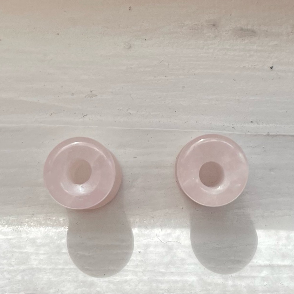 Double Flare Rose Quartz Tunnels/Gauges Size 0